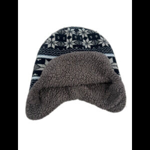 Baby Boys 0-12 month Blue White Fleece Bomber Hat Toddler